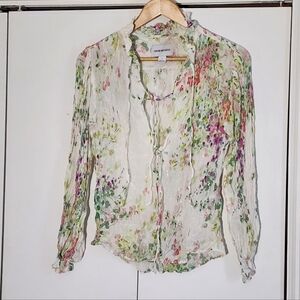 Sabina Musayev Foral Sheer Blouse